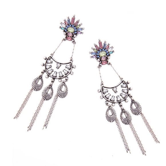 LARGE SILVER STATEMENT EARRINGS - Picture 3 of 6